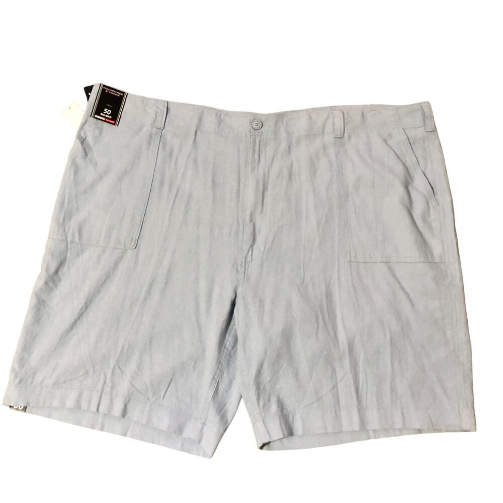 Roundtree Yorke Light Blue Shorts Mens 50 NEW Linen Blend - Picture 7 of 11